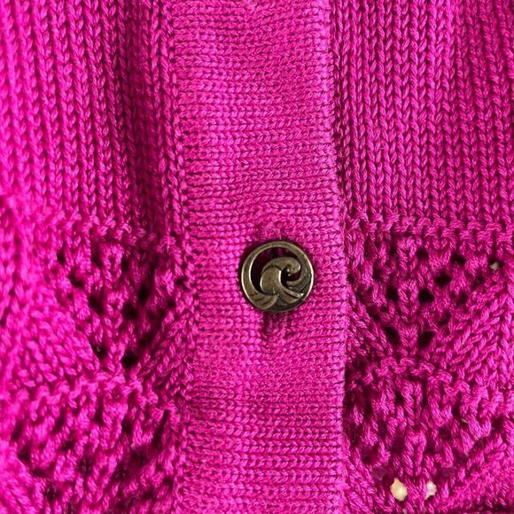 Vintage Geiger Cotton Cardigan Style Sweater Brass Tone Dove Buttons Size 40 - Picture 5 of 6